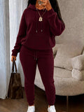Women's hoodie and jogger tracksuit set, two-piece casual streetwear
