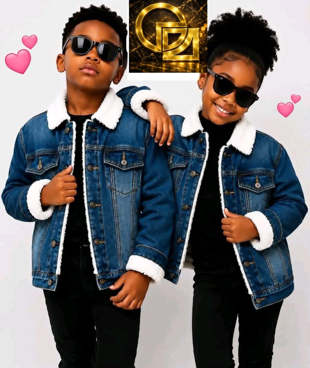 Kids' Unisex Sherpa-Lined Denim Jacket