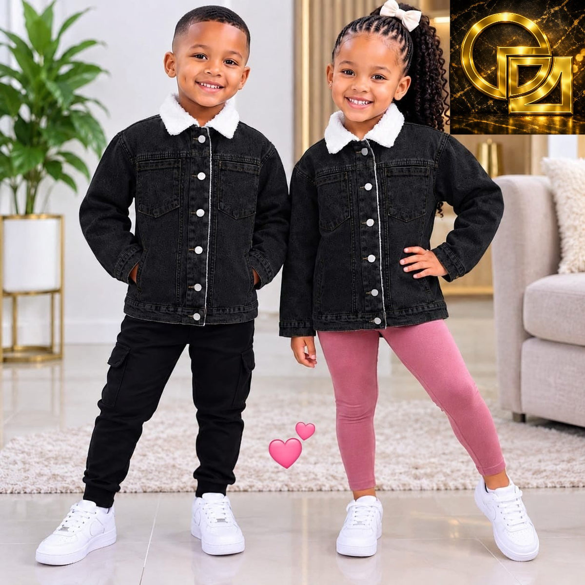 Kids' Unisex Sherpa-Lined Denim Jacket