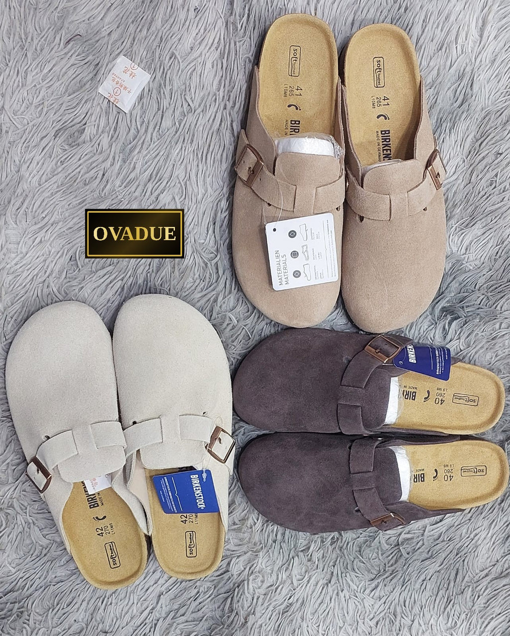 Unisex Suede Boston Clogs with Buckle Strap