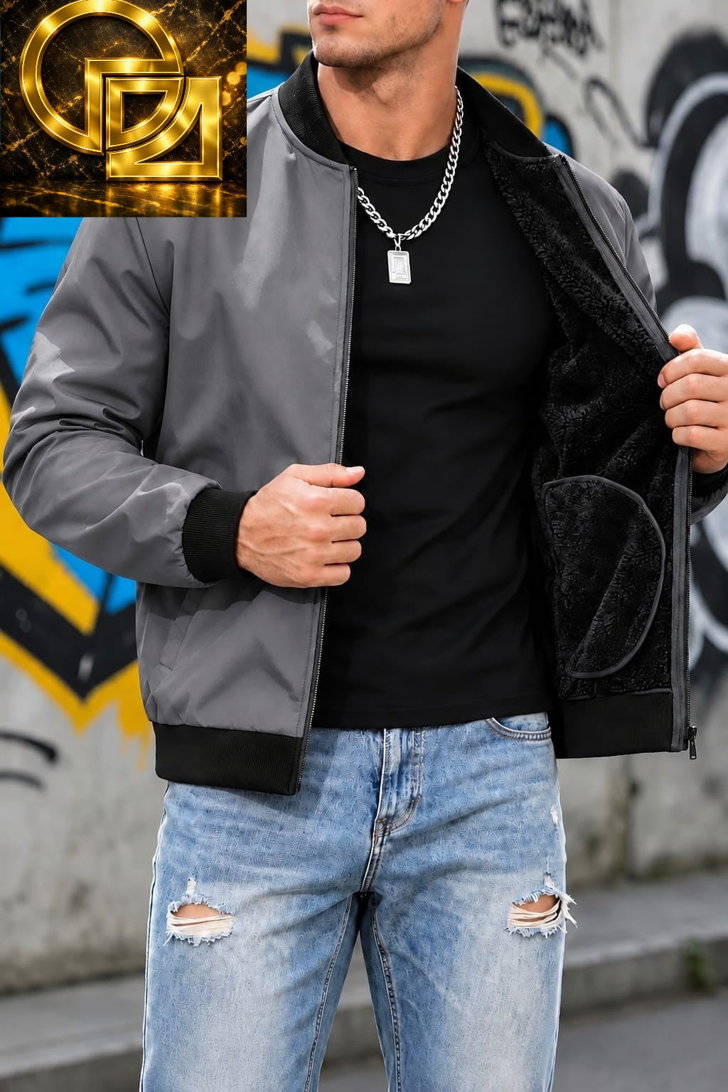 Men's Urban Fleece-Lined Bomber Jacket