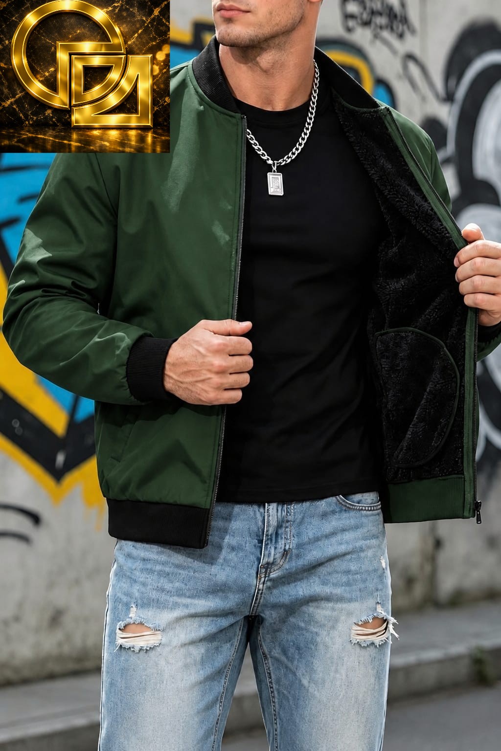 Men's Urban Fleece-Lined Bomber Jacket