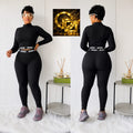 Women's Ribbed Two-Piece Crop Top and Leggings Set