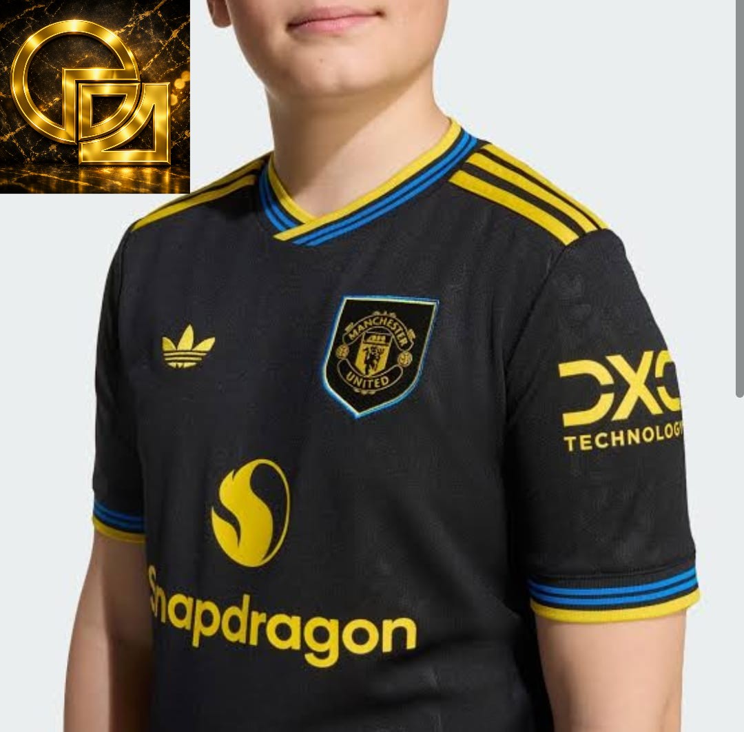Men's Black and Gold Away Football Jersey