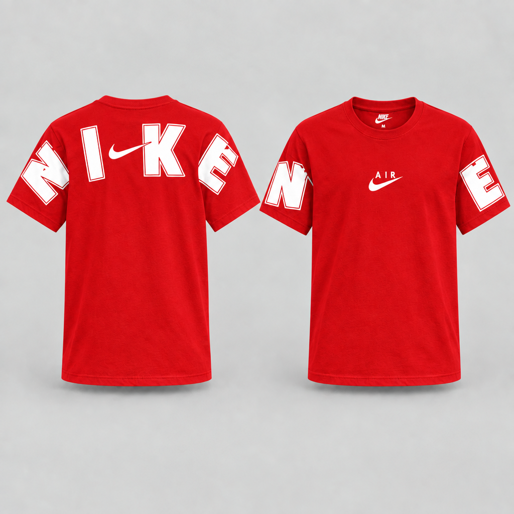Oversized wraparound Air logo graphic T-shirt with bold lettering across the back and sleeves.