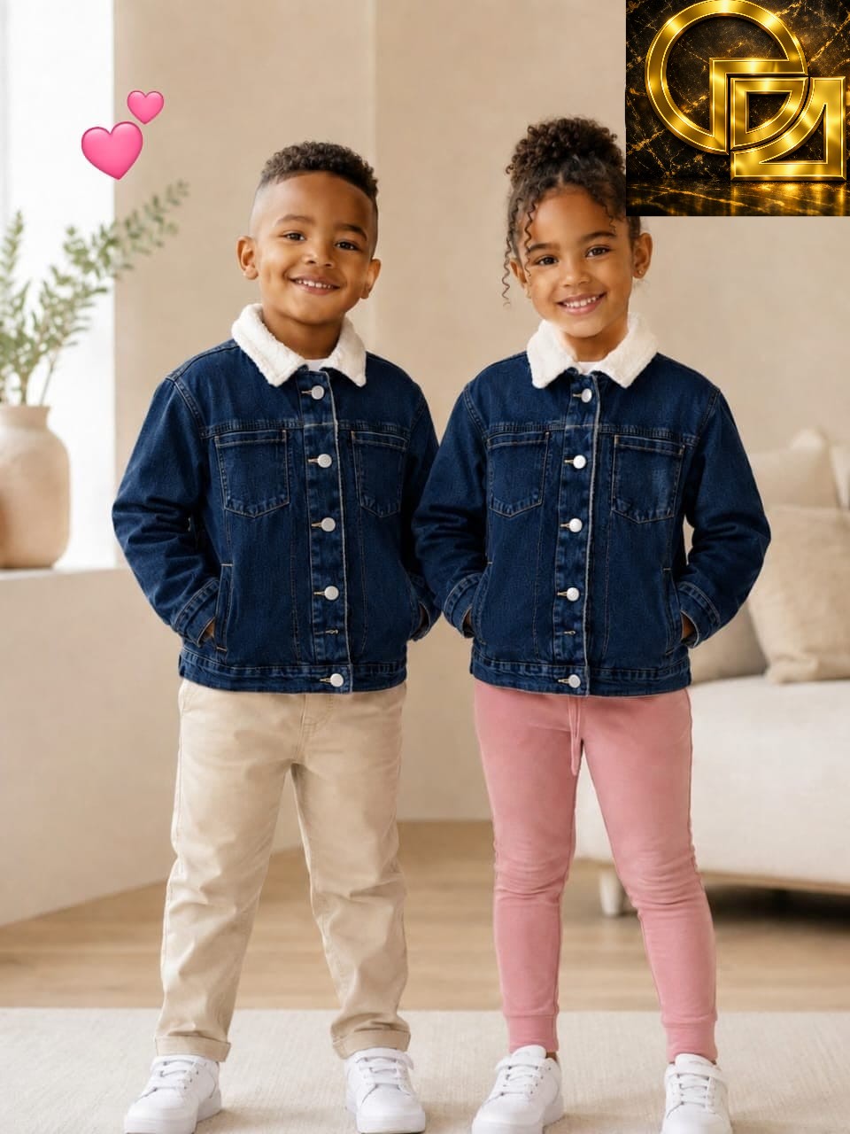 Kids' Unisex Sherpa-Lined Denim Jacket