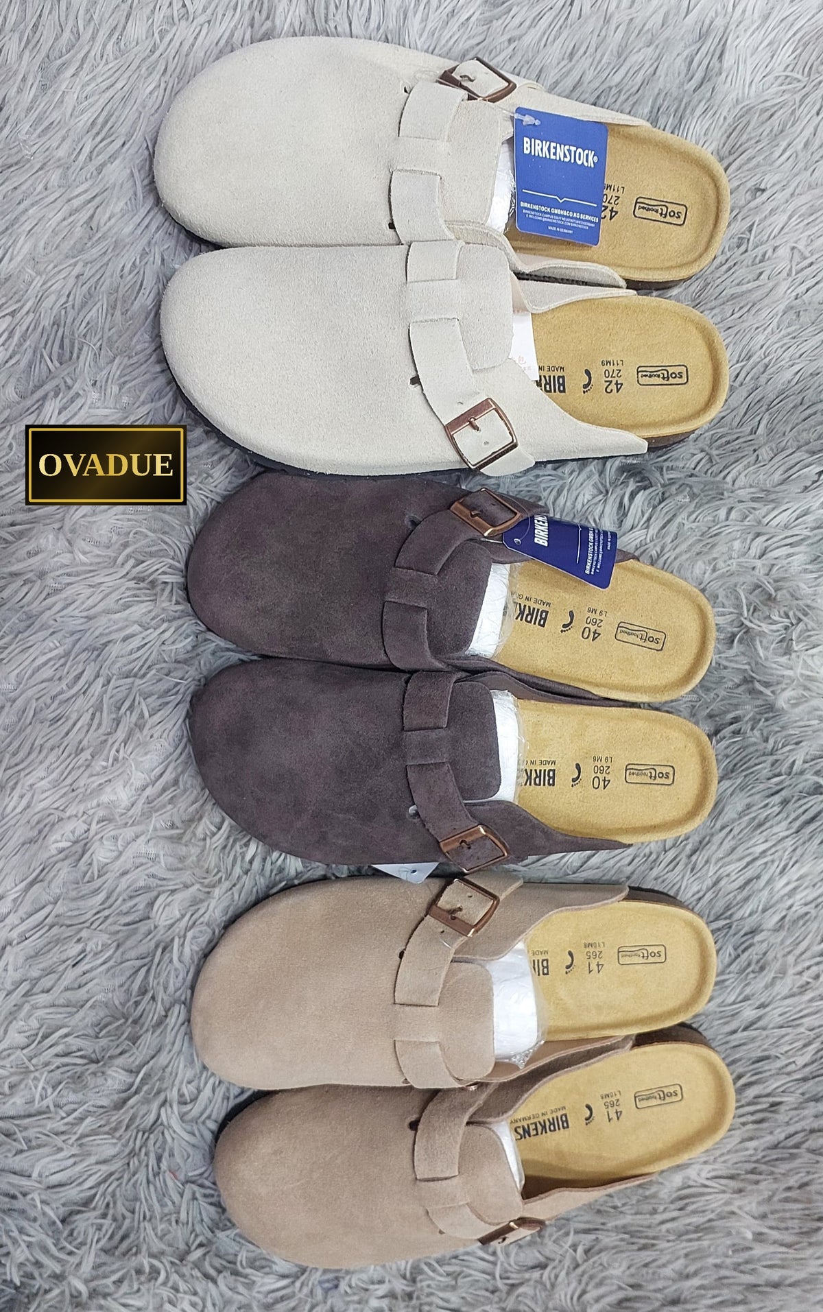 Unisex Suede Boston Clogs with Buckle Strap