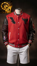 Bulls Wool-Blend Varsity Letterman Jacket with Faux-Leather Sleeves